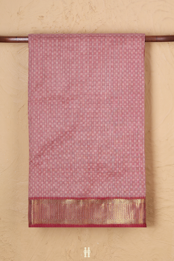 Silk Cotton Saree In Pink With Paai Madippu Kattam Design