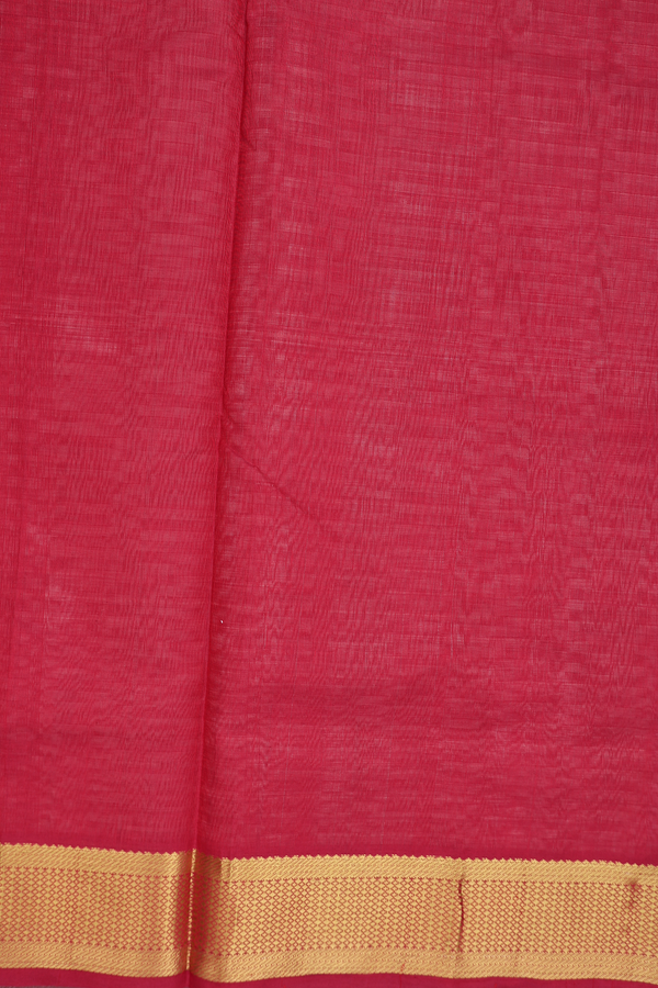 Silk Cotton Saree In Pink With Paai Madippu Kattam Design