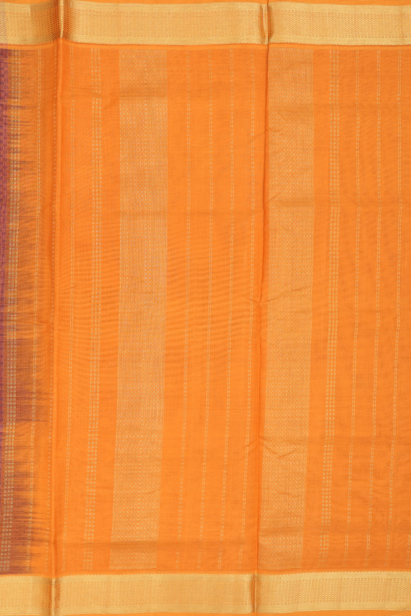 Silk Cotton Saree In Brown With Paai Madippu Kattam Design