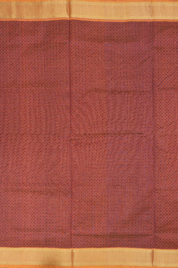Silk Cotton Saree In Brown With Paai Madippu Kattam Design