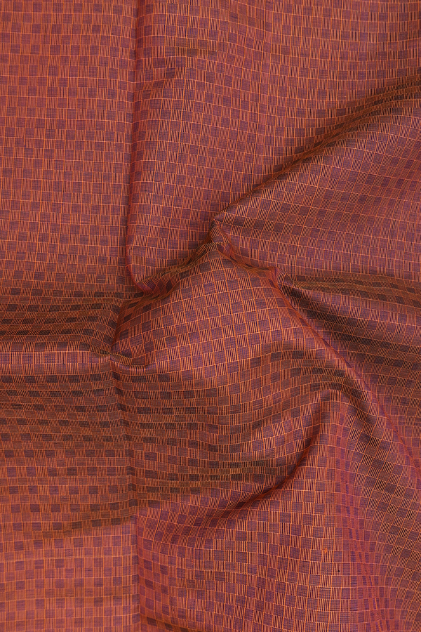 Silk Cotton Saree In Brown With Paai Madippu Kattam Design