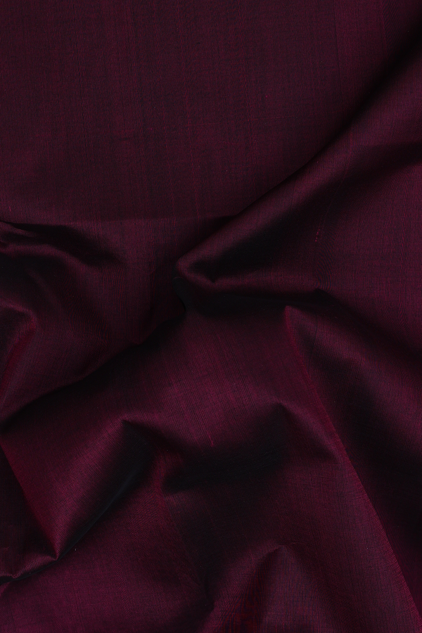 Silk Cotton Saree In Plum Purple With Contrast Border