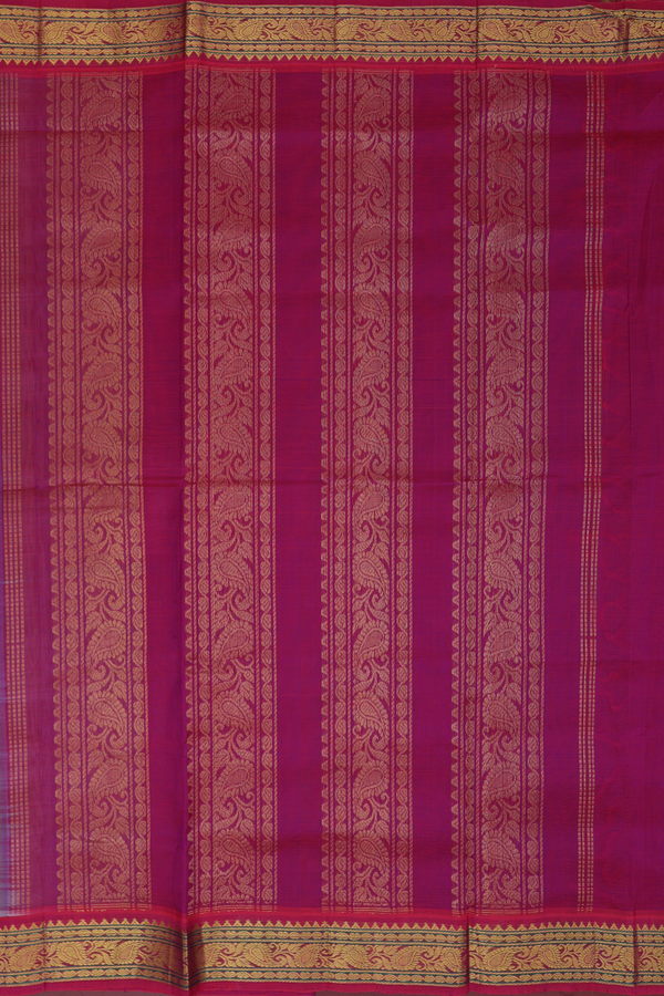 Silk Cotton Saree Greyish Brown With Contrast Border