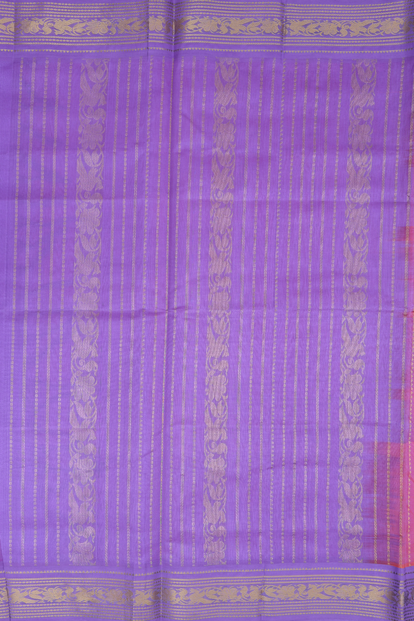 Traditional Silk Cotton Saree In Hot Pink With Contrast Border
