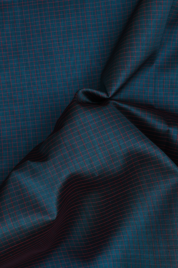 Traditional Silk Cotton Saree Green With Checks Design