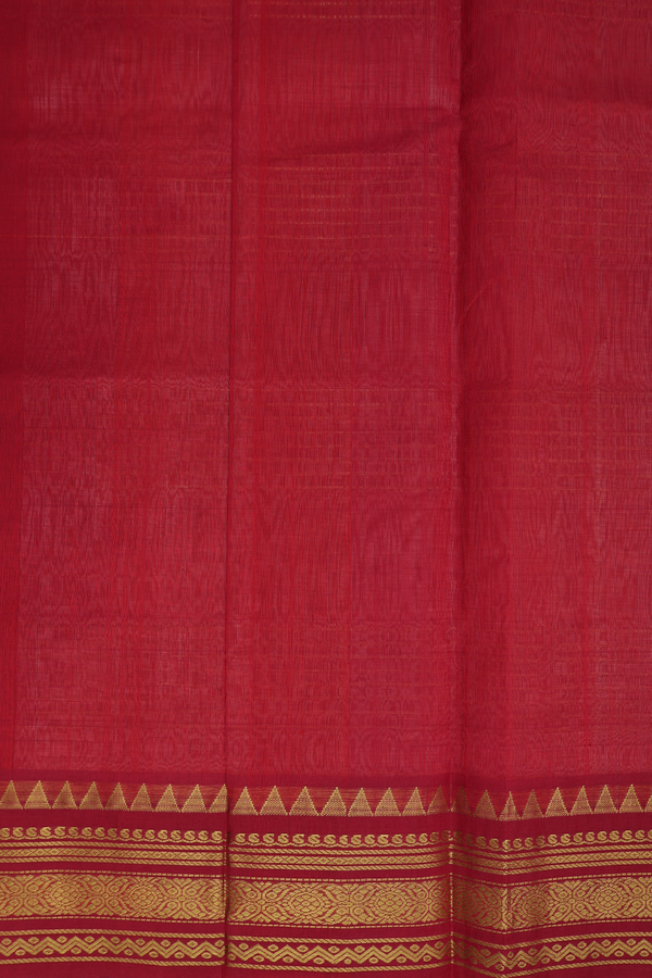 Traditional Silk Cotton Saree Brown With Checks Design