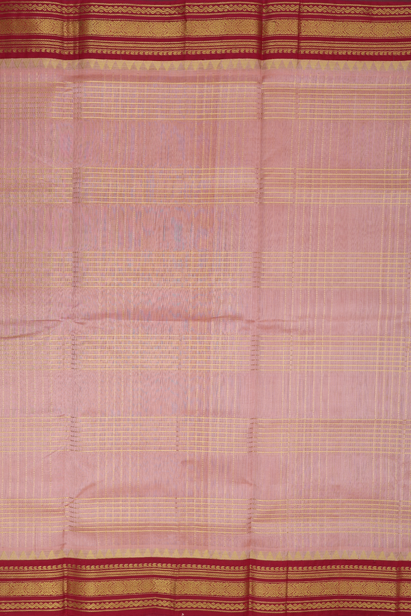 Traditional Silk Cotton Saree Brown With Checks Design