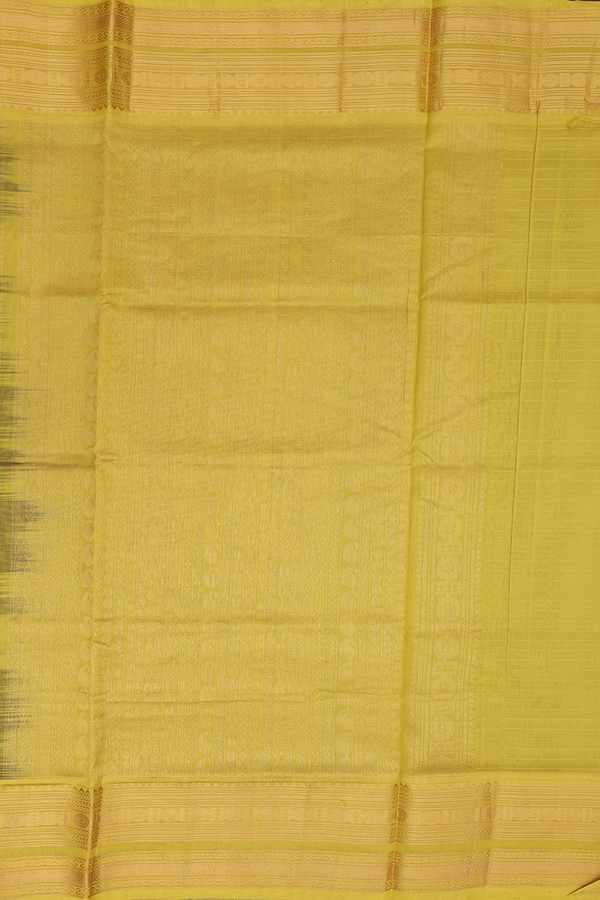 Traditional Silk Cotton Saree Royal Blue With Checks Design