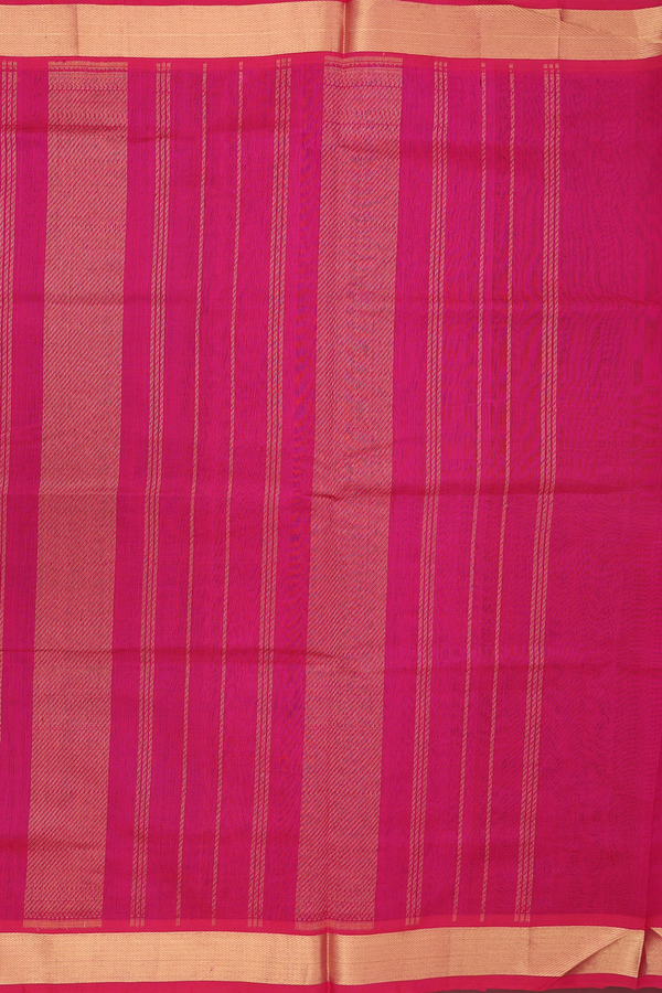 Silk Cotton Saree Forest Green With Twill Weave Border