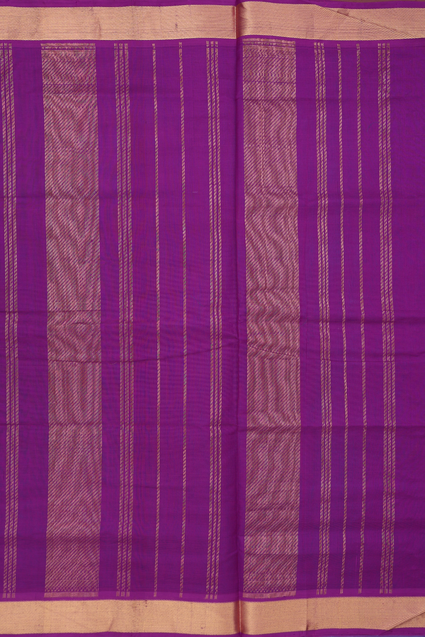 Traditional Silk Cotton Saree Blue With Twill Weave Border