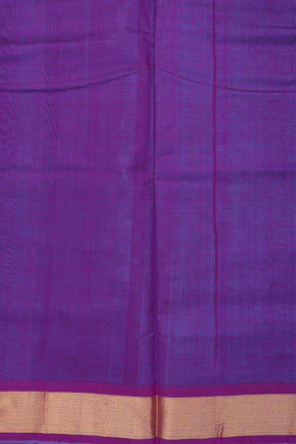 Traditional Silk Cotton Saree Blue With Twill Weave Border