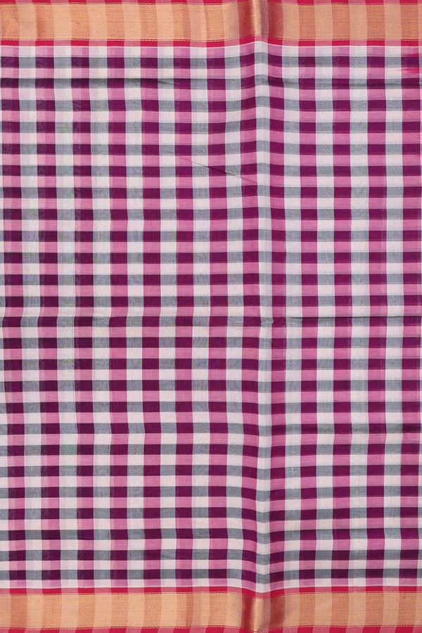 Traditional Silk Cotton Saree In Multicolor With Checks Design