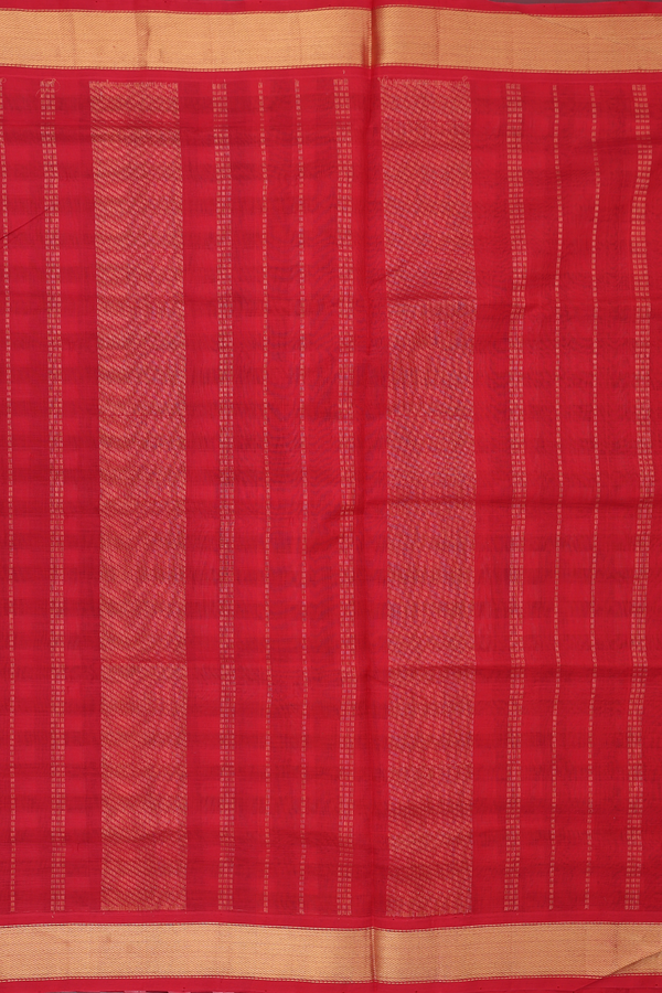 Silk Cotton Saree In Black And White With Checks Design