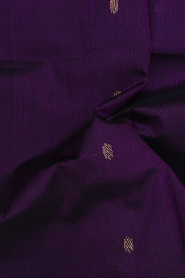 Traditional Silk Cotton Saree In Purple With Floral Buttas
