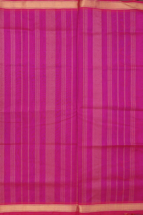 Traditional Silk Cotton Saree Blue With Twill Weave Border