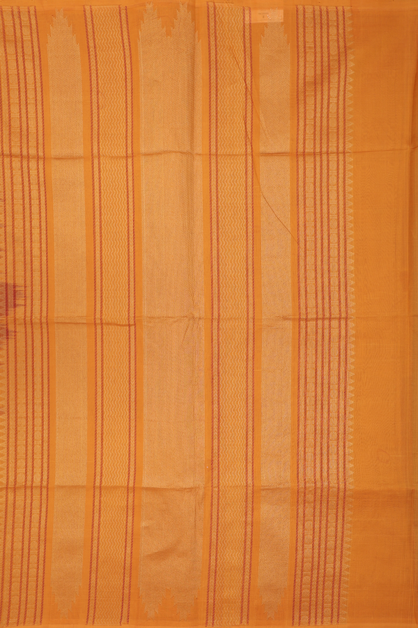 Traditional Silk Cotton Saree In Crimson Red With Circle Motifs