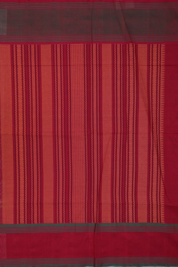 Traditional Silk Cotton Saree Cream Color With Checks Design