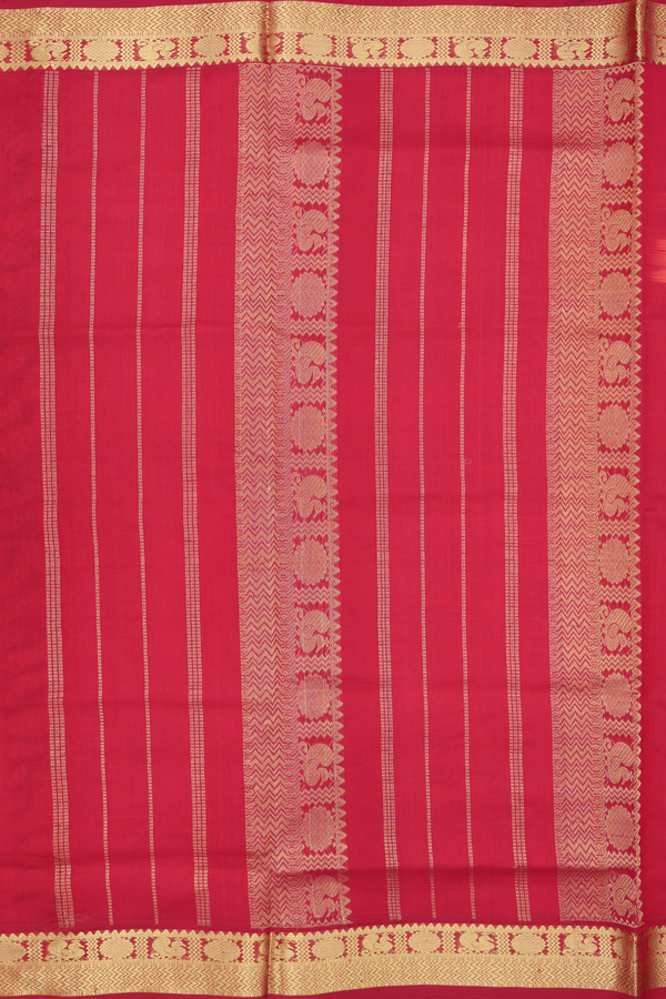 Traditional Silk Cotton Saree In Yellow With Zari Buttas