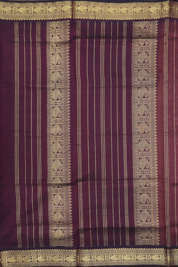 Silk Cotton Saree In Orange With Paisley Buttas