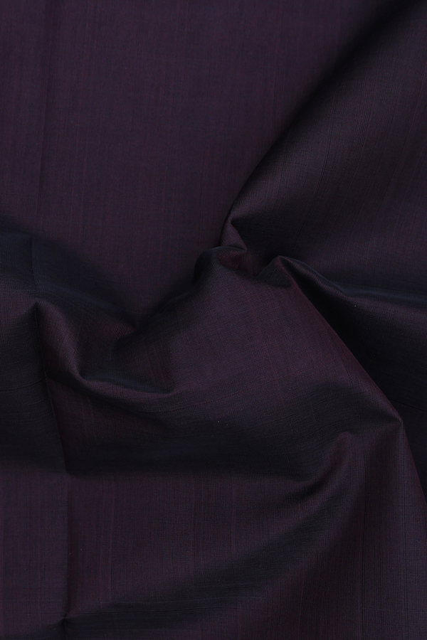 Silk Cotton Saree In Dark Oak Brown With Peacock Border