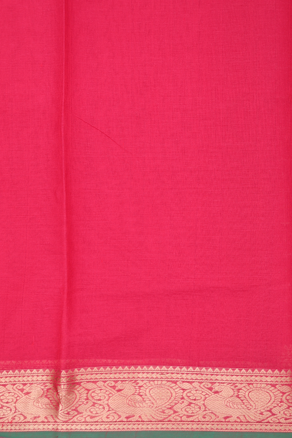 Traditional Silk Cotton Saree In Red With Checks Design