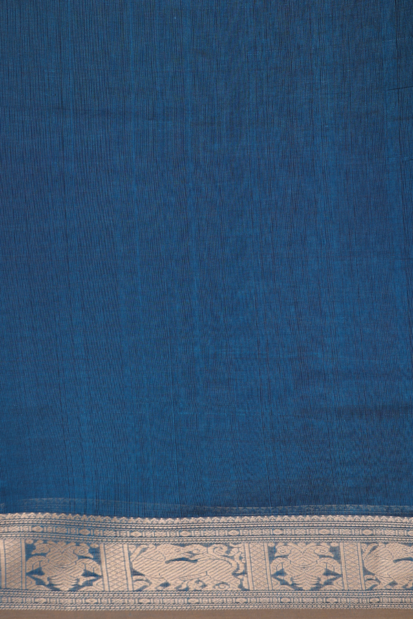 Traditional Silk Cotton Saree Teal Blue With Checks Design
