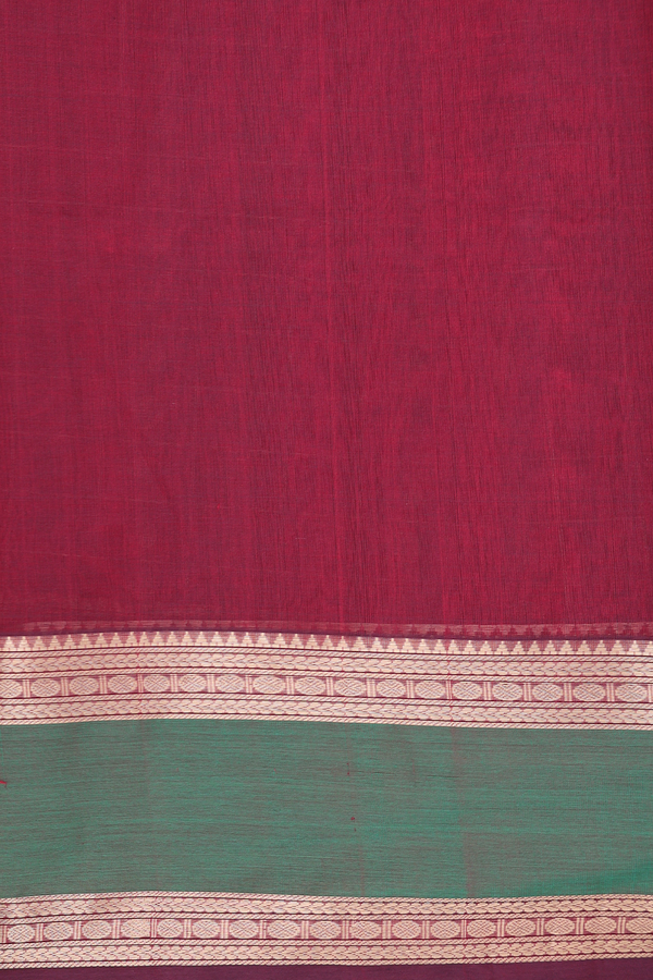 Traditional Silk Cotton Saree In Red With Checks Design