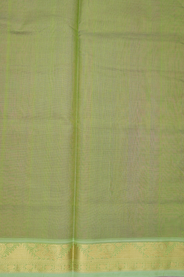 Silk Cotton Saree In Magenta With Stripes Design
