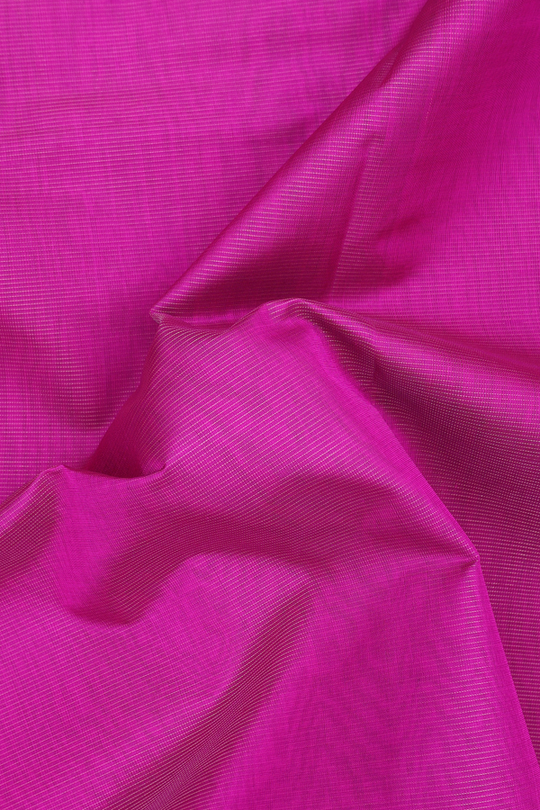 Silk Cotton Saree In Magenta With Stripes Design