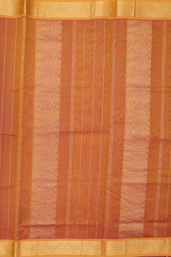 Traditional Silk Cotton Saree In Purple With Checks Design
