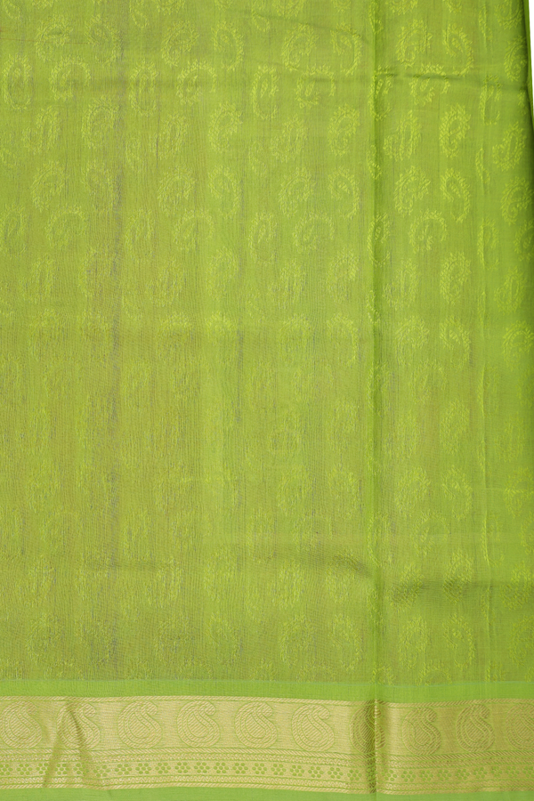 Silk Cotton Saree In Dual Tone With Paisley Design