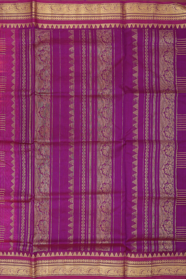Traditional Silk Cotton Saree In Pink With Checks Design