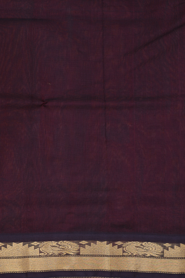 Traditional Silk Cotton Saree In Orange With Checks Design