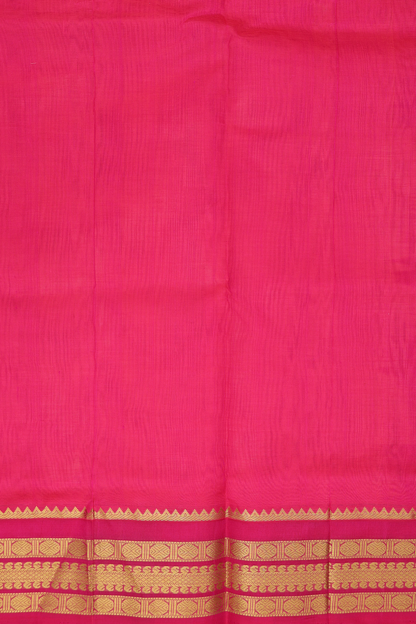Silk Cotton Saree In Orange With Contrast Border