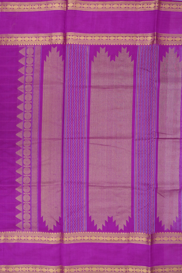 Traditional Silk Cotton Saree In Grey With Checks Design