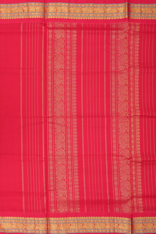 Silk Cotton Saree In Yellow With Rudraksh Buttas