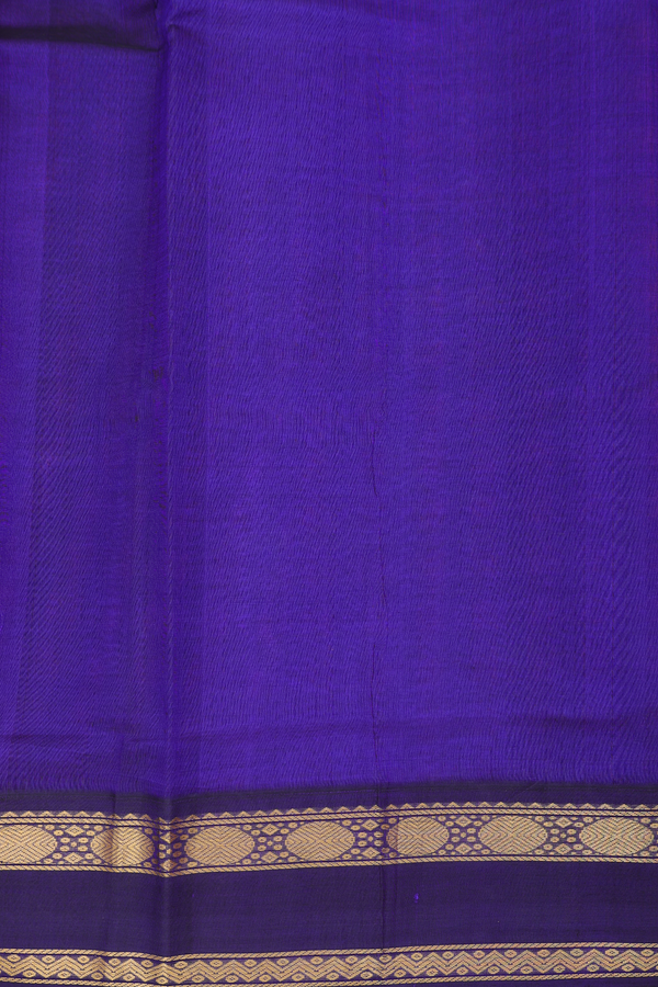 Silk Cotton Saree In Green And Orange With Checks Design