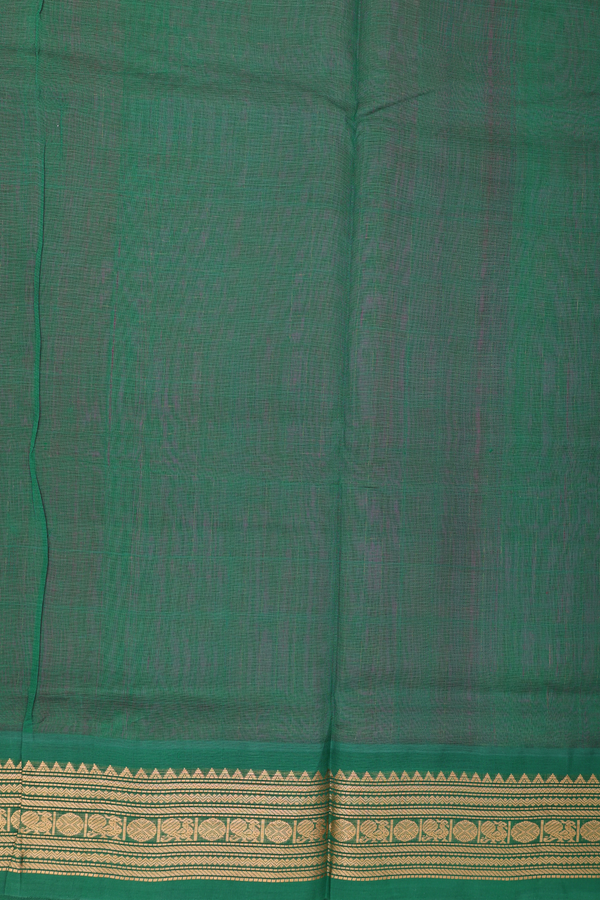 Silk Cotton Saree In Magenta With Checks Design