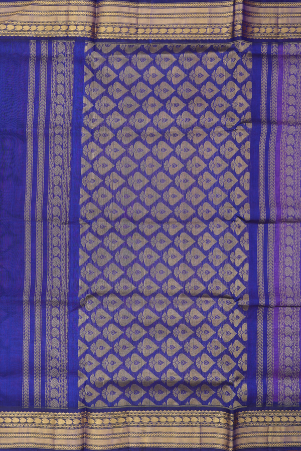 Silk Cotton Saree In Pink With Paisley Buttas