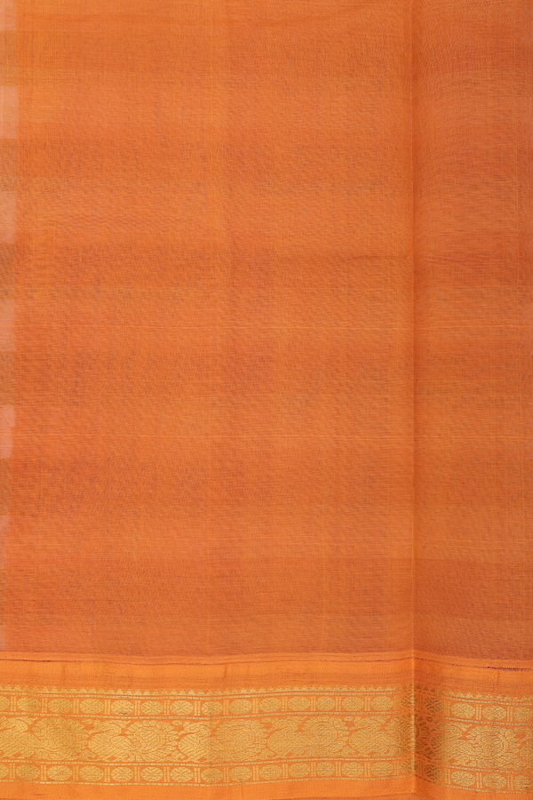 Silk Cotton Saree In Green And White With Checks Design