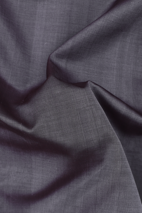 Nine Yards Silk Cotton Saree In Grey With Contrast Border