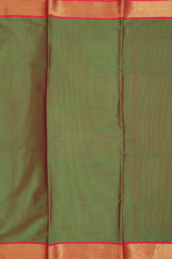 Nine Yards Cotton Saree In Dual Tone With Contrast Border