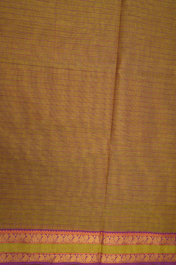 Checked Design Dual Tone Nine Yards Cotton Saree