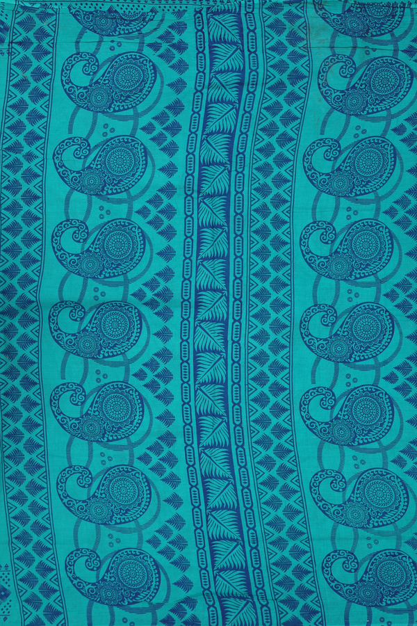 Nine Yards Sungudi Cotton Saree In Green With Kolam Design