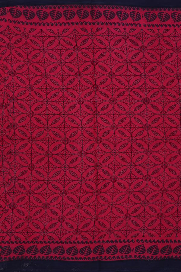 Nine Yards Sungudi Cotton Saree In Red With Floral Design