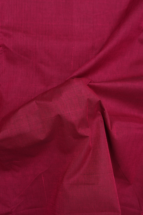 Nine Yards Cotton Saree Berry Purple With Threadwork Border