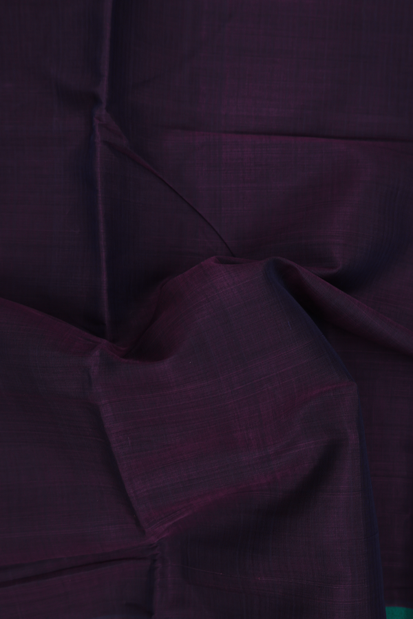 Nine Yards Silk Cotton Saree In Deep Purple With Zari Border