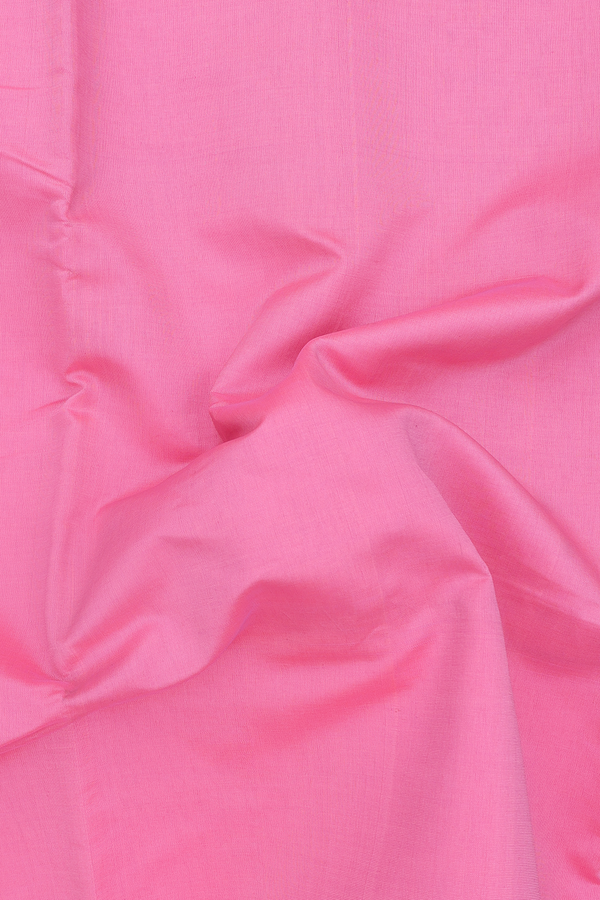 Nine Yards Silk Cotton Saree In Pink With Zari Border