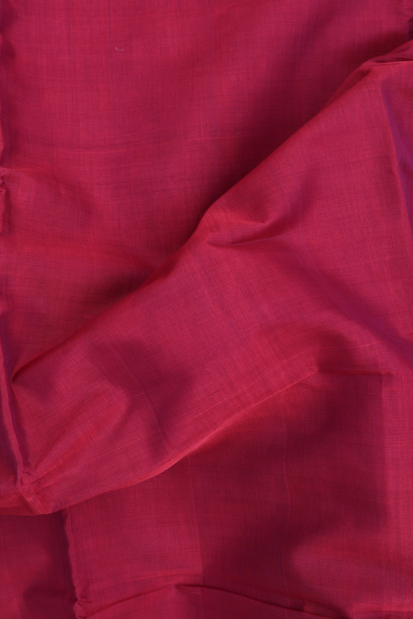 Nine Yards Cotton Saree In Red With Contrast Border
