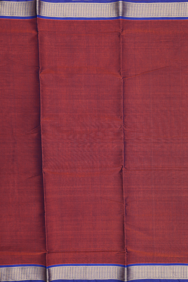 Nine Yards Cotton Saree In Red With Contrast Border